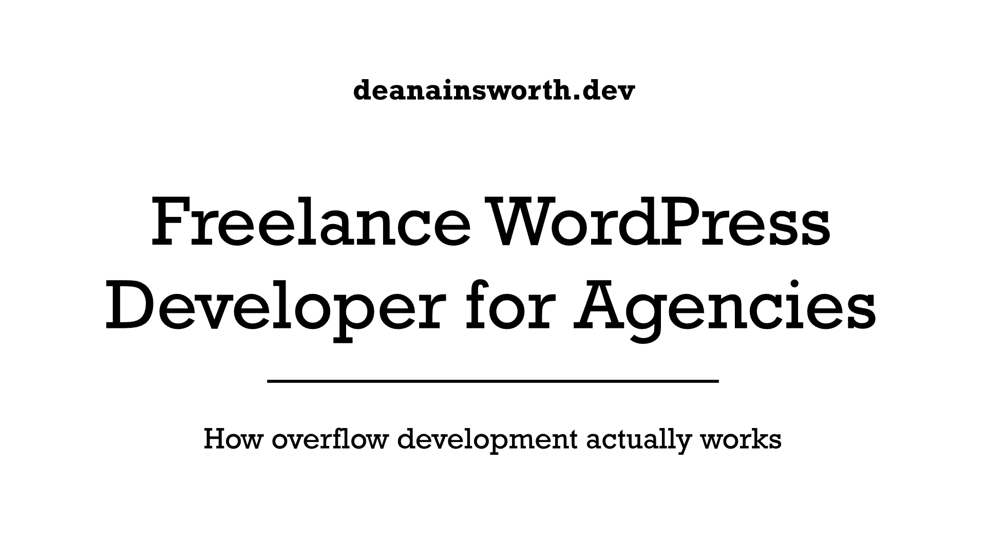Freelance WordPress developer working with agencies on overflow WordPress and Drupal development projects